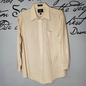 Stafford Mens Wrinkle-Free Cream Dress Shirt, 16.5 x 32/33